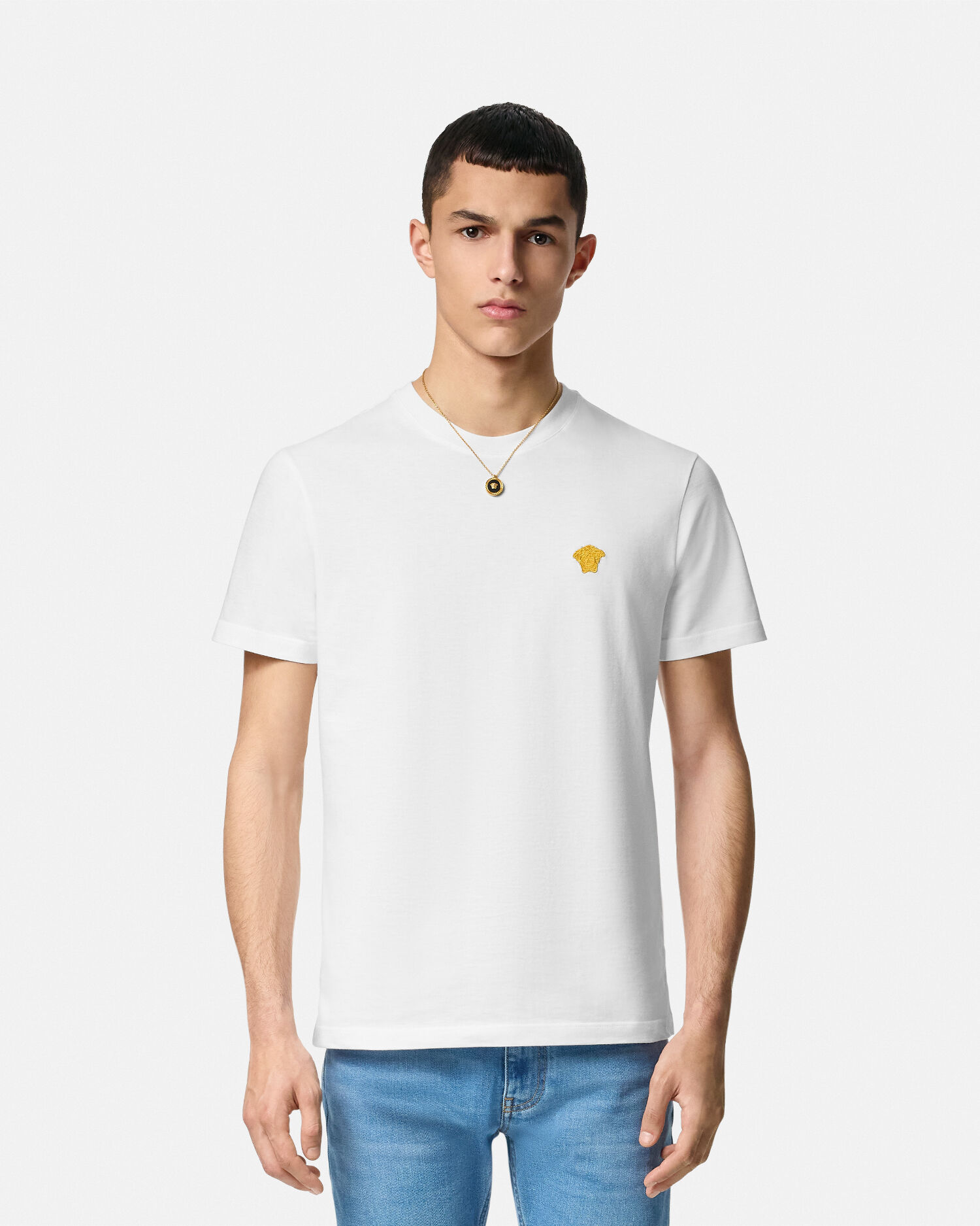 Versace plain white tee best sale