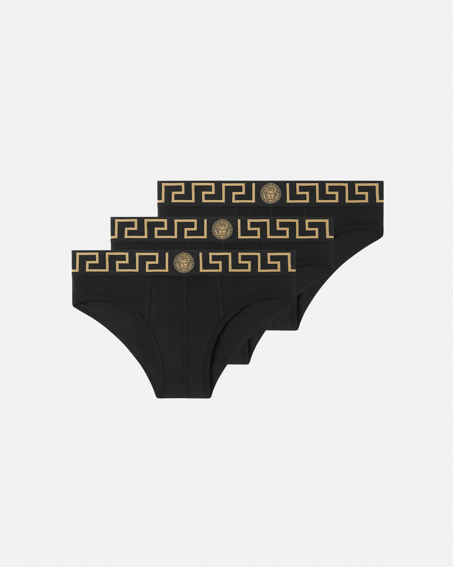 【新品未使用】VERSACE UNDERWEAR サイズ３ Cotton-Jersey Briefs 3-Pack Black | VERSACE IN