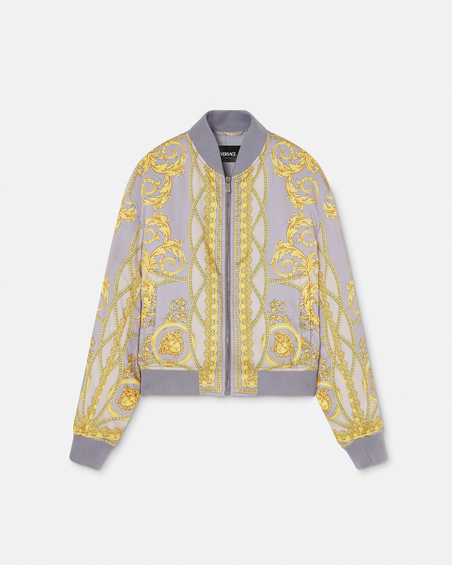Versace printed bomber jacket best sale