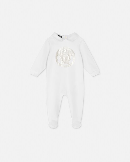 Baby Printed Cotton-Jersey Sleepsuit White+Print 1