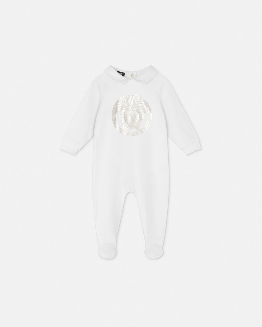Baby Printed Cotton-Jersey Sleepsuit White+Print 1