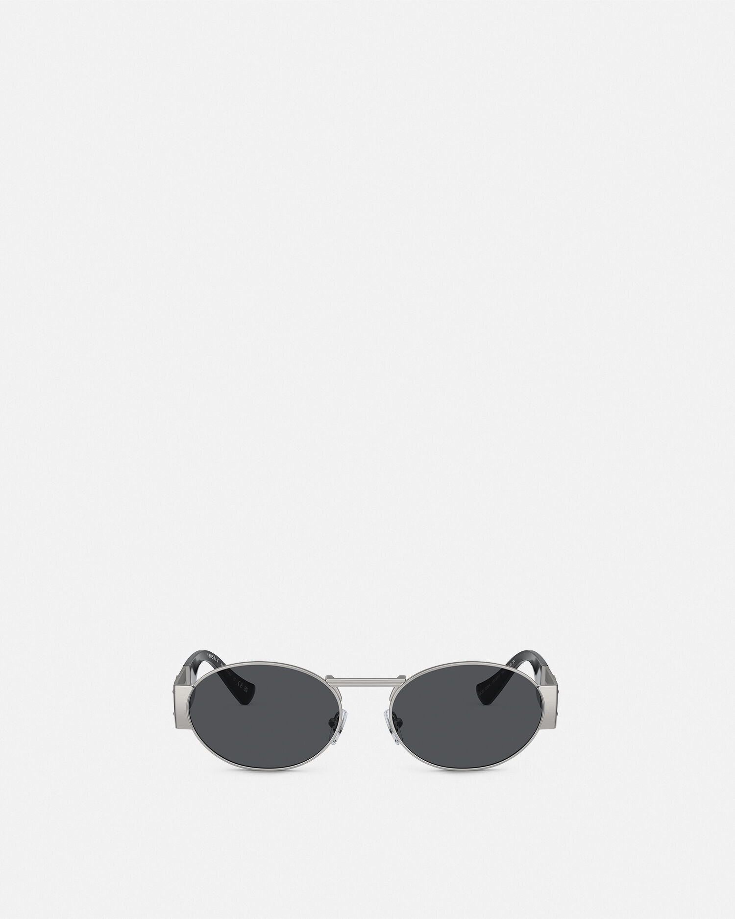 Medusa Deco Oval Sunglasses Black,Silver | VERSACE US