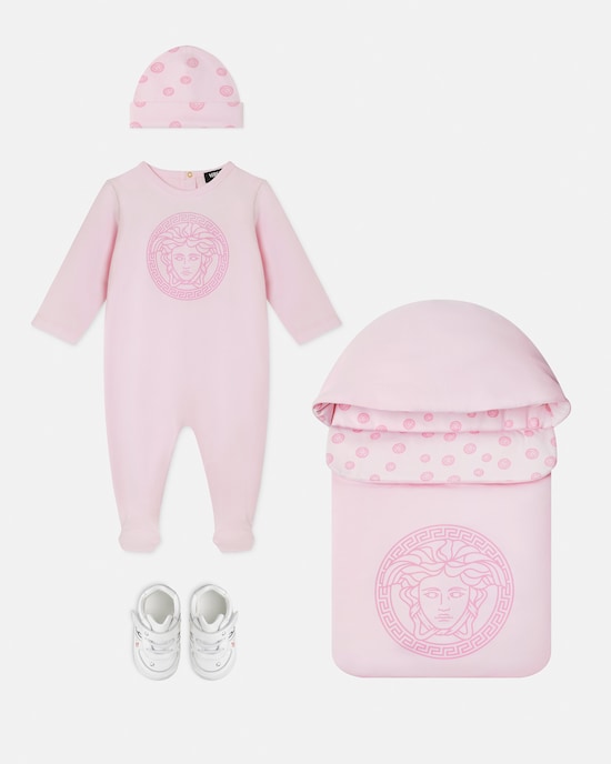 Baby Printed Cotton-Jersey Sleepsuit Set  Light Pink 2