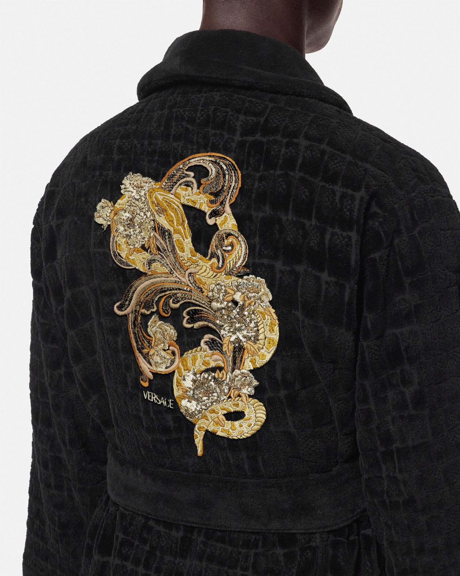 Embroidered Chinese New Year Bathrobe | VERSACE US