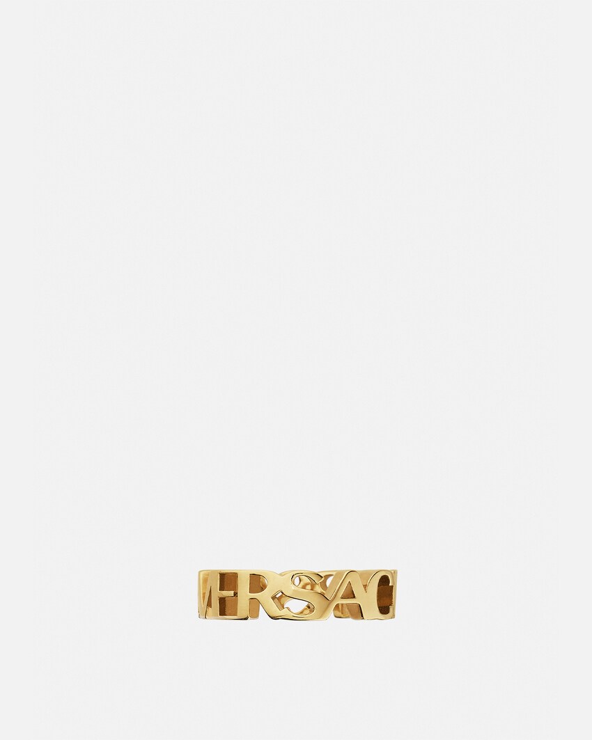 Logo Ring Gold Versace US