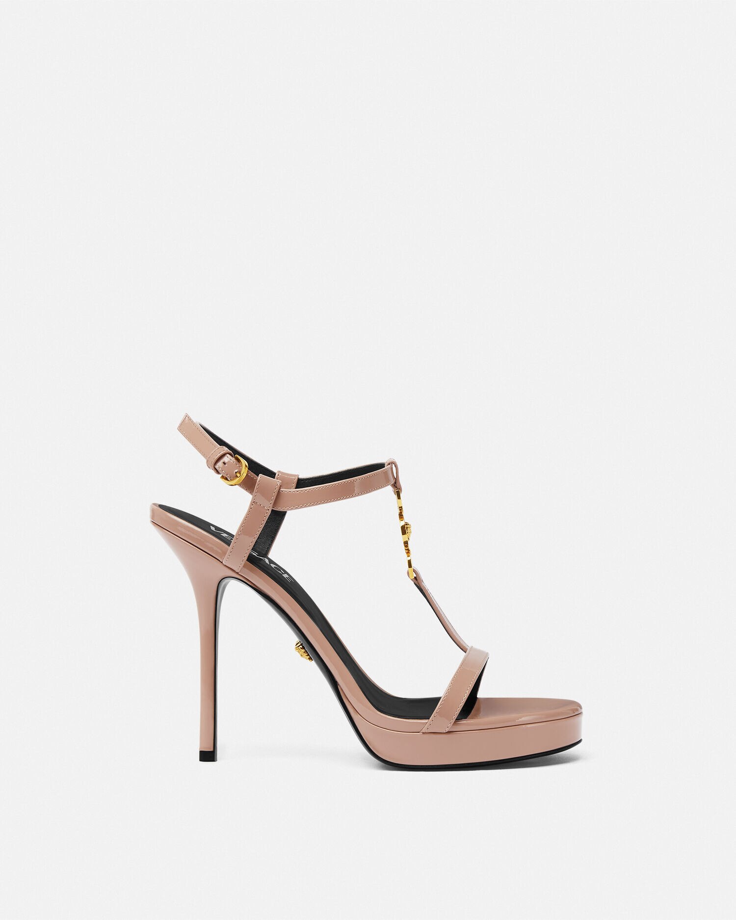 Medusa 95 Patent Sandals 115 mm Brown VERSACE TH