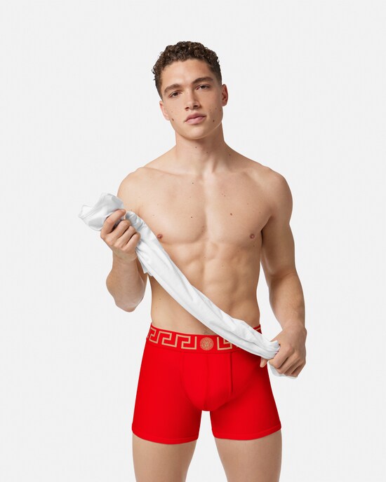 Versace Lange Unterhose aus Baumwolljersey rot 2