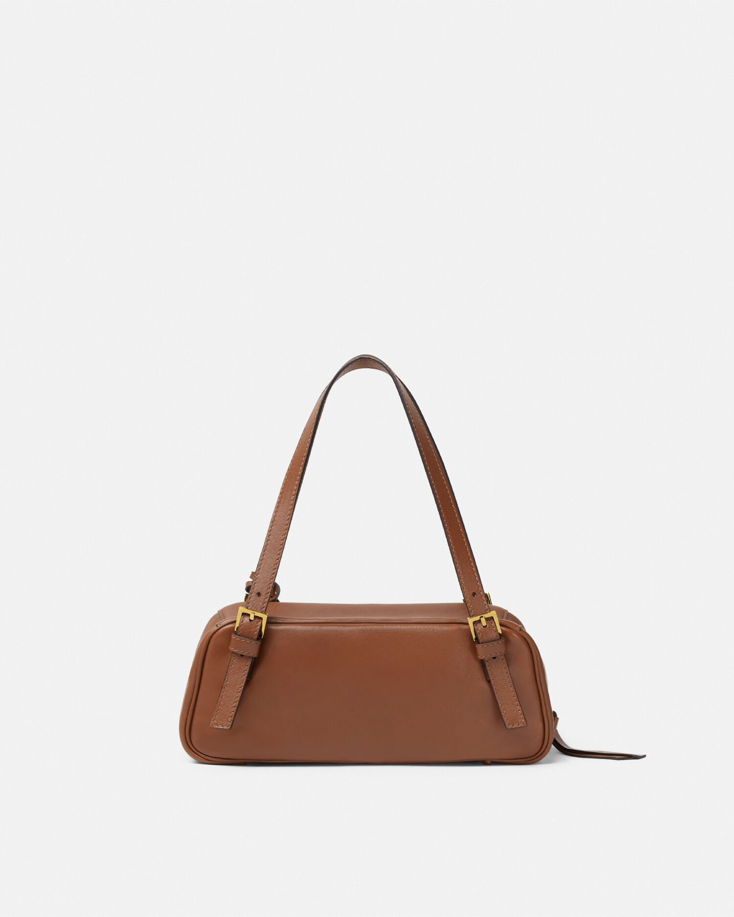 Versace Tag Nappa Bowling Bag Brown | VERSACE US