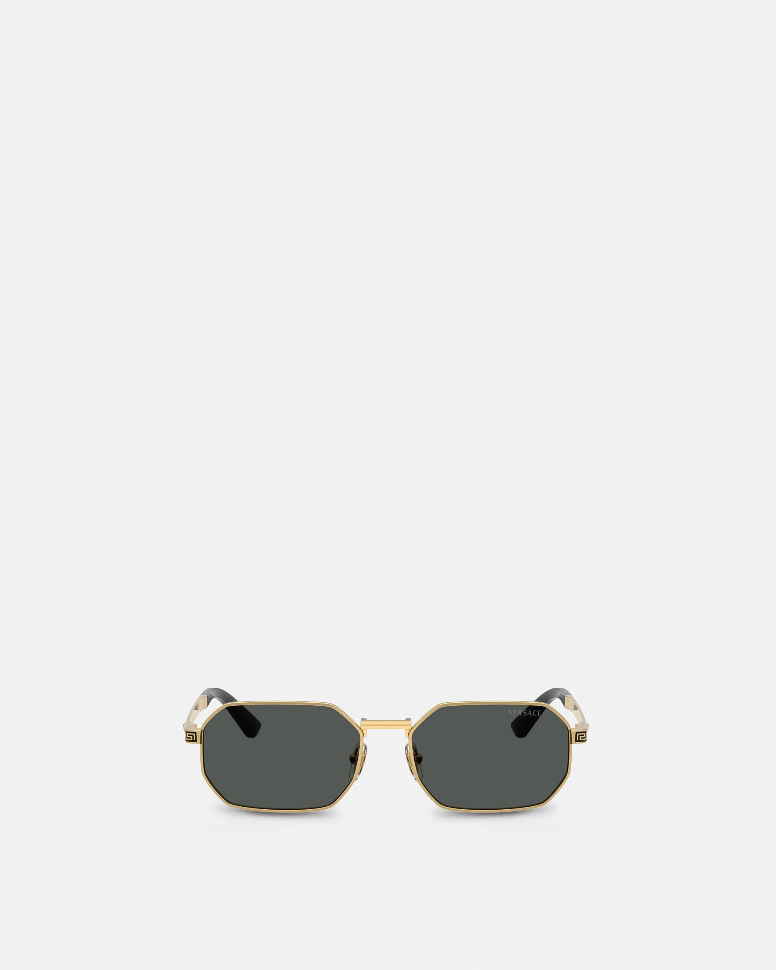 Greca Flow Sunglasses Black,Gold | VERSACE US