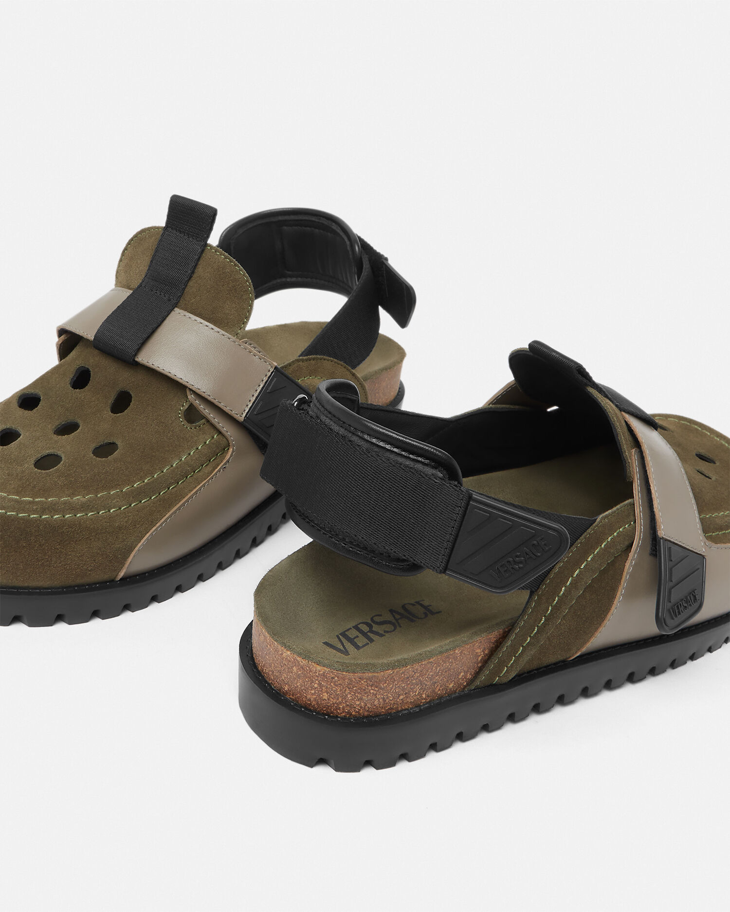 Green suede mules outlet