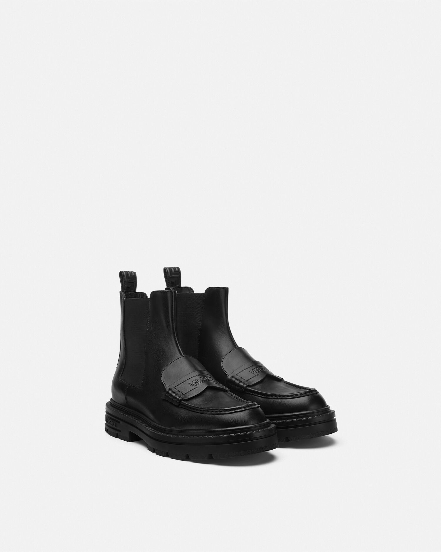 Adriano stivali a mocassino Nero VERSACE IT