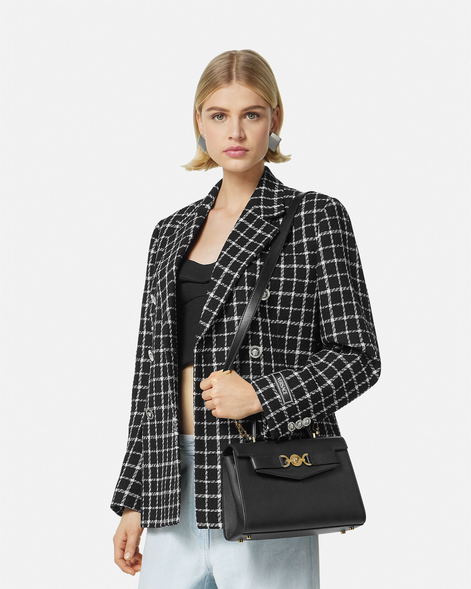 ザ　メデューサ Medusa '95 Leather Top-Handle Black,Gold | VERSACE US