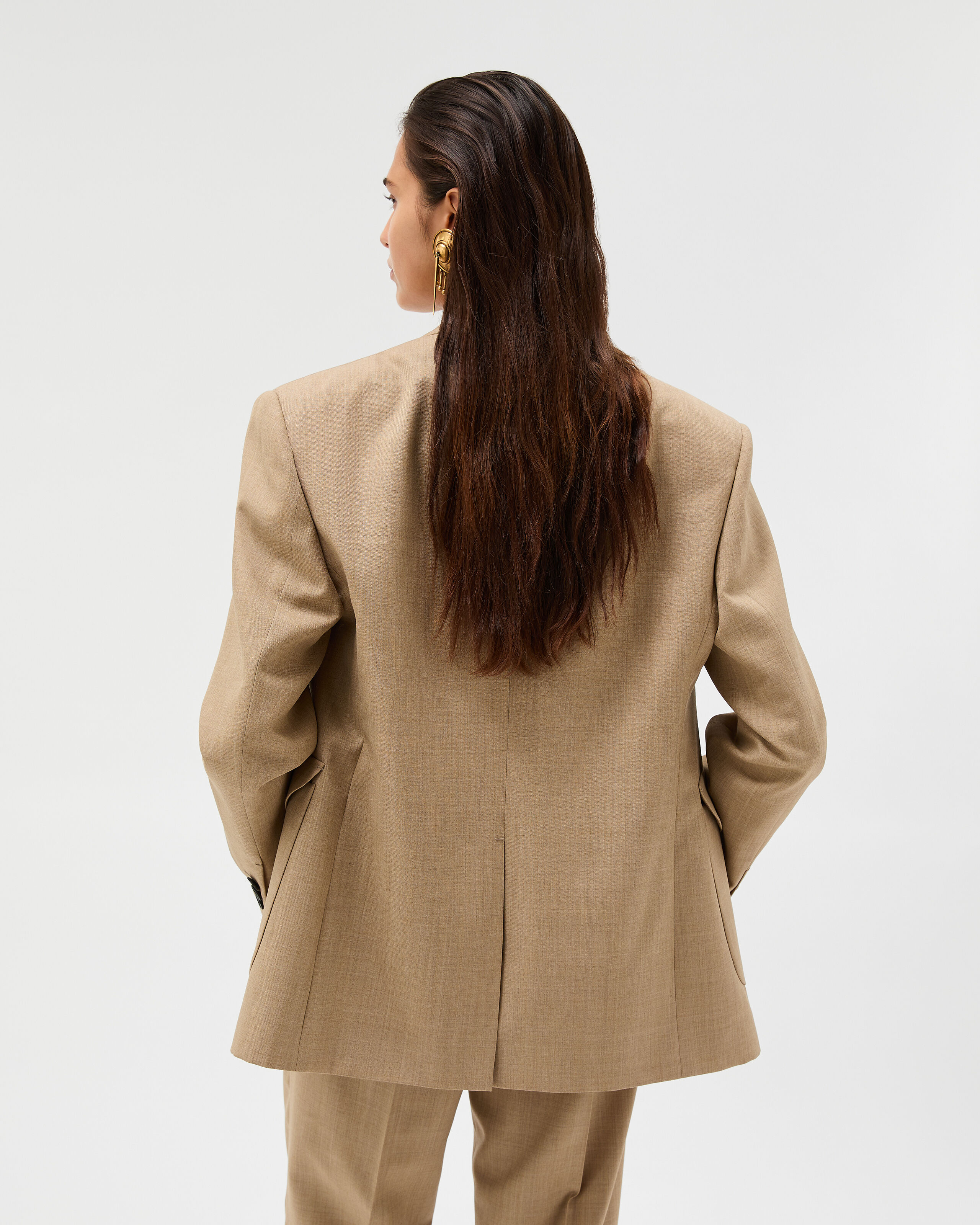 Wool Blazer Beige | VERSACE US