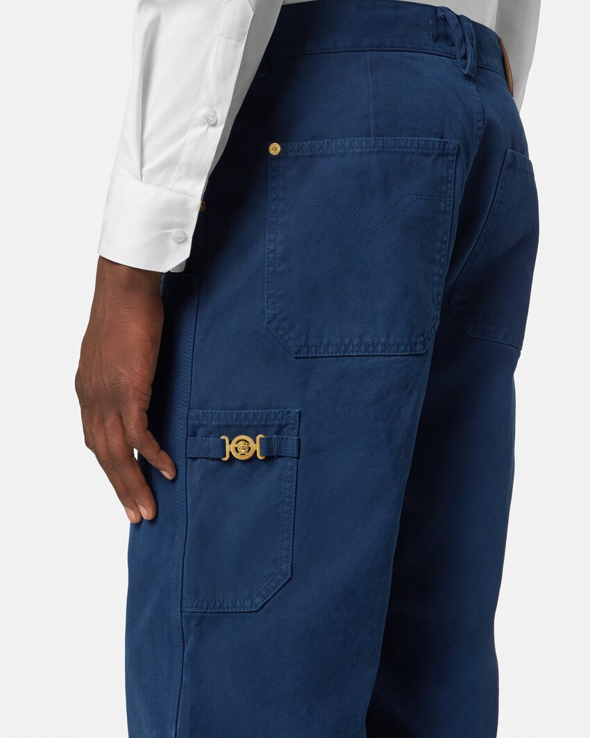 Overdyed Canvas Carpenter Pants Blue 6