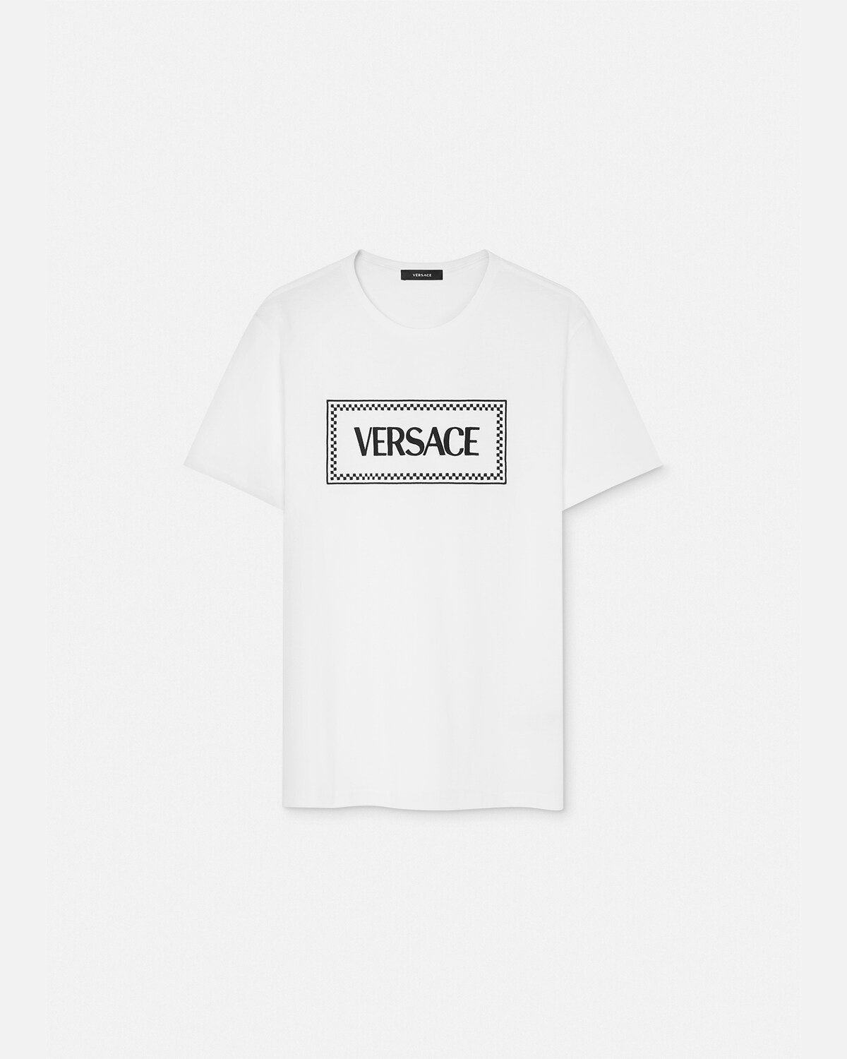 Embroidered '90s Vintage Logo TShirt Black,White VERSACE US