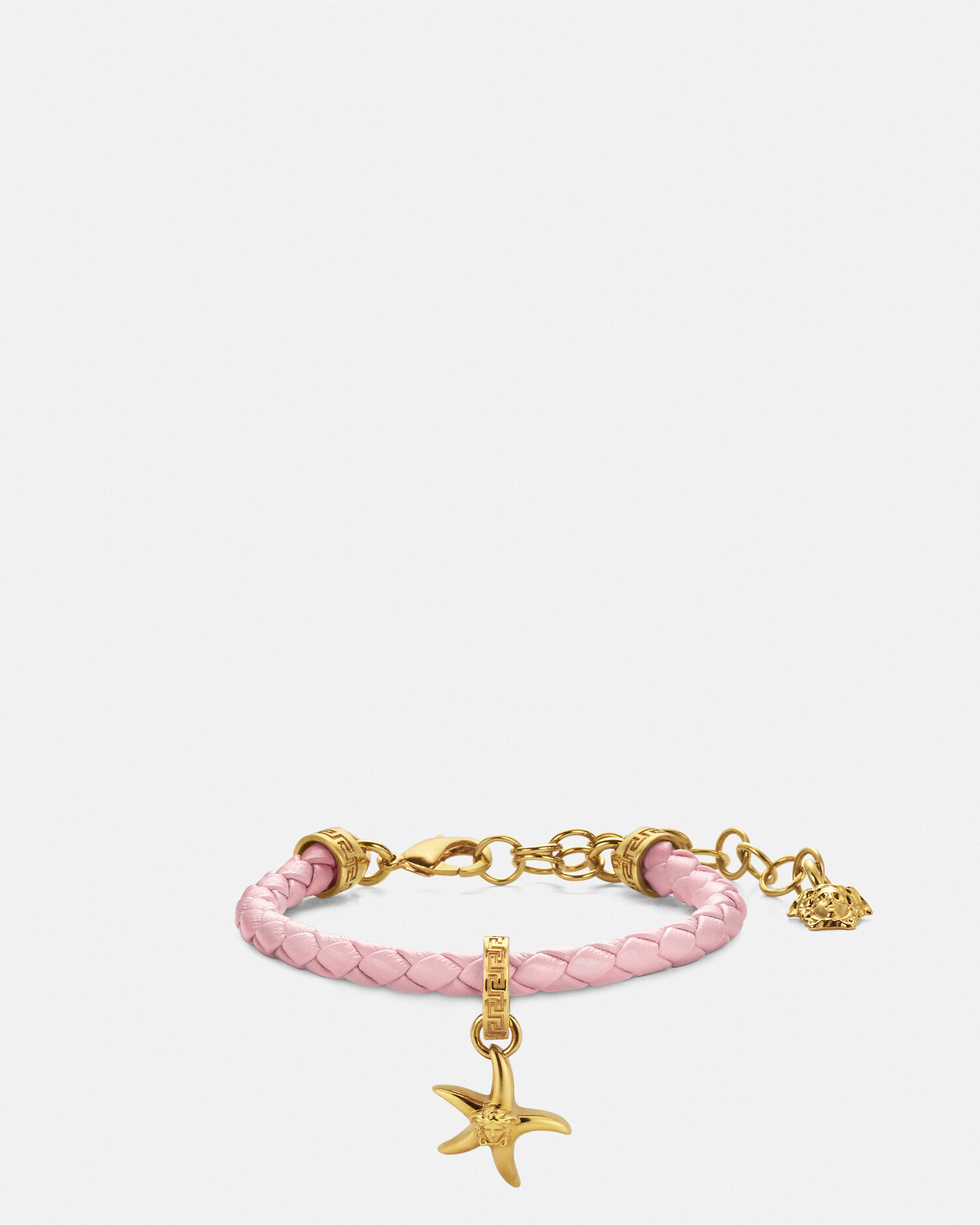 Braided leather charm bracelet versace new arrivals