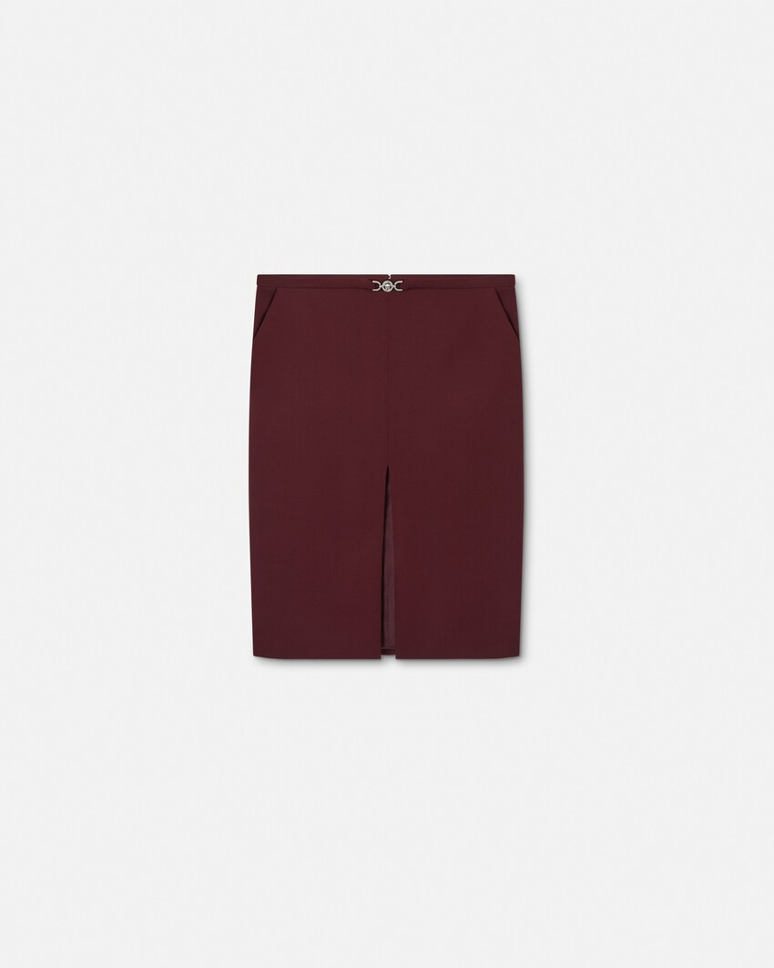 تنورة متوسطة مستقيمة من الجبردين المطاطي  بوردو 1