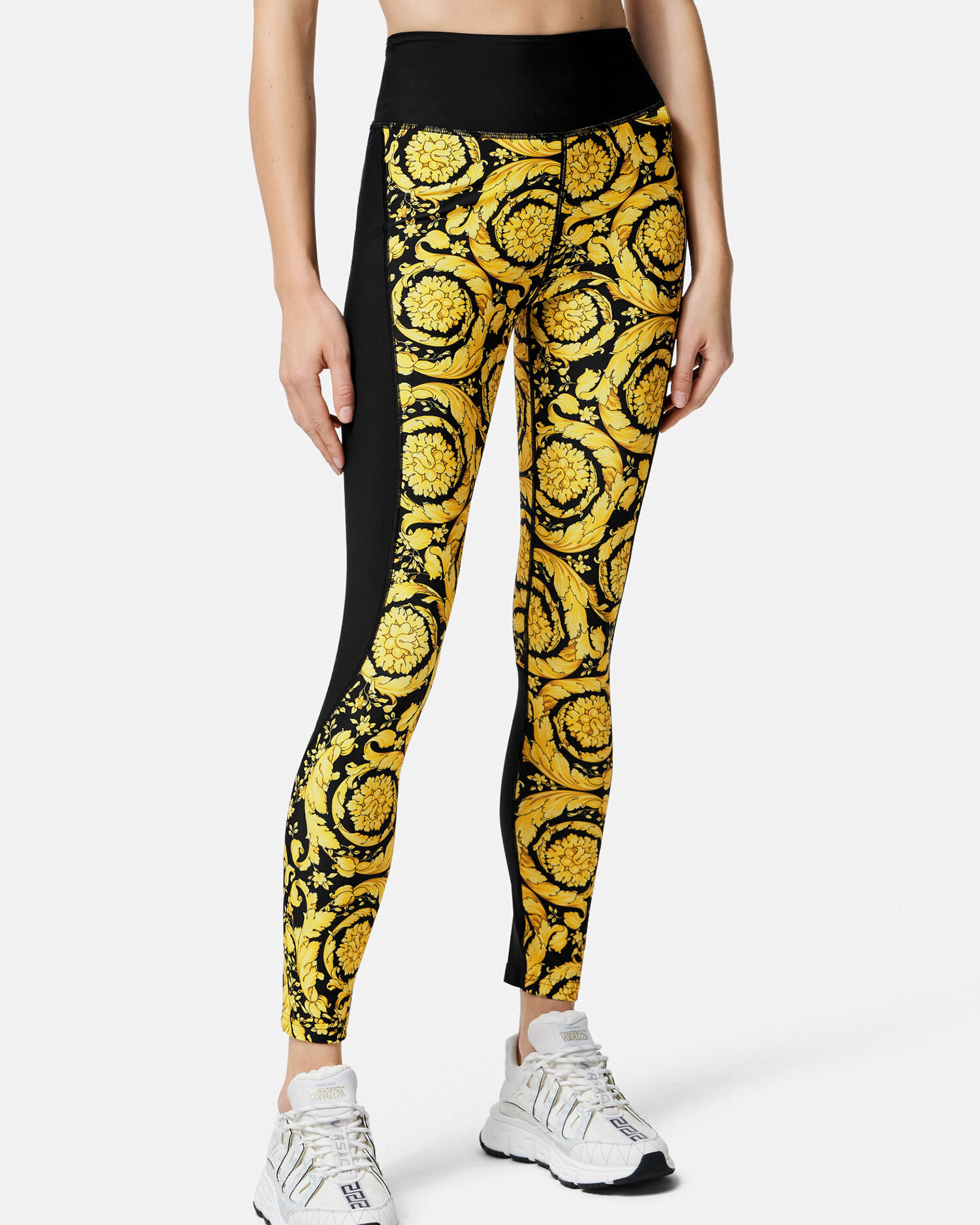 Barocco Gym Leggings Black Versace US