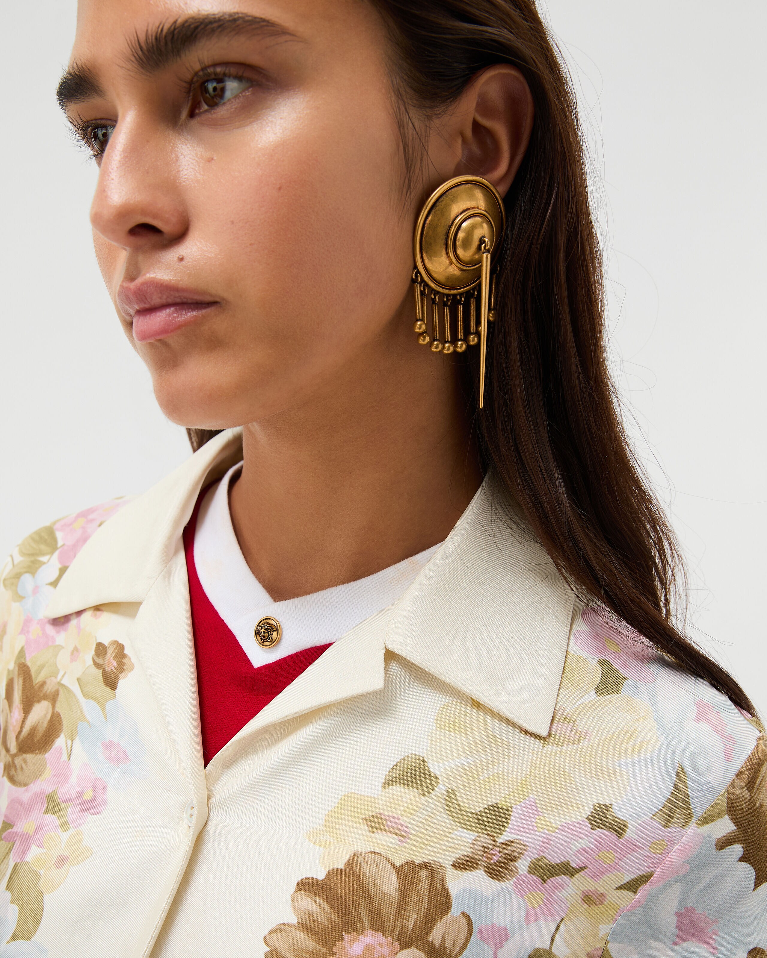 Printed Silk Twill Shirt Multicolor | VERSACE US