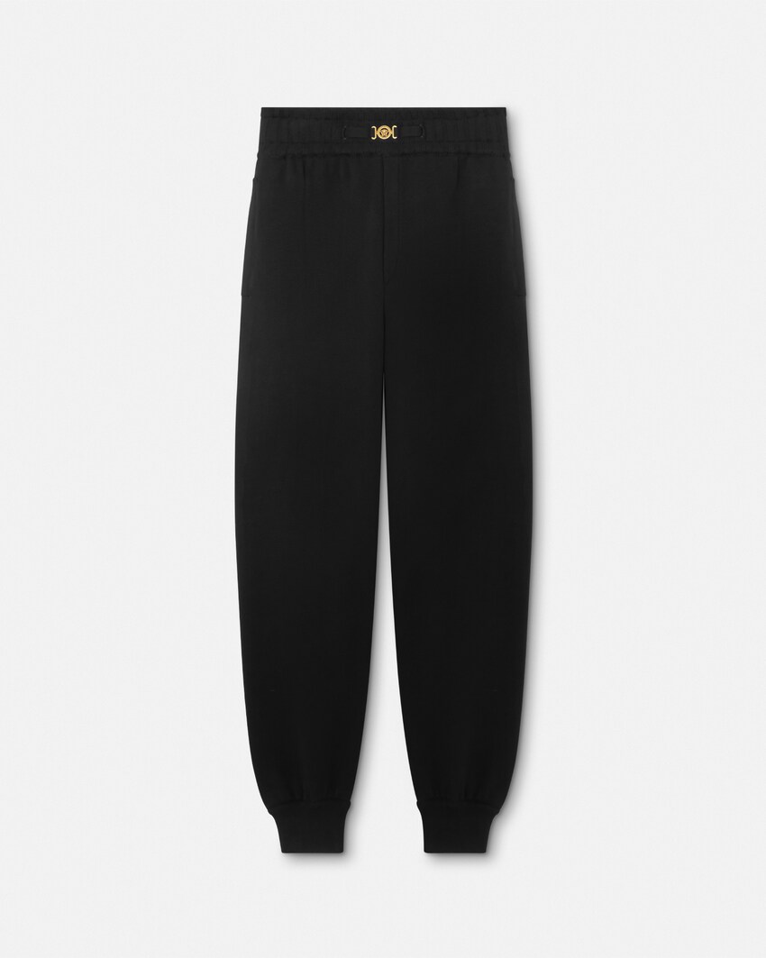 Cashmere-Cotton Knit Sweatpants Black 1