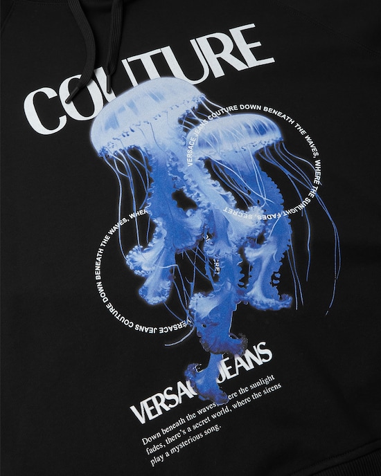 Printed Cotton-Jersey Hoodie Black+Print 2