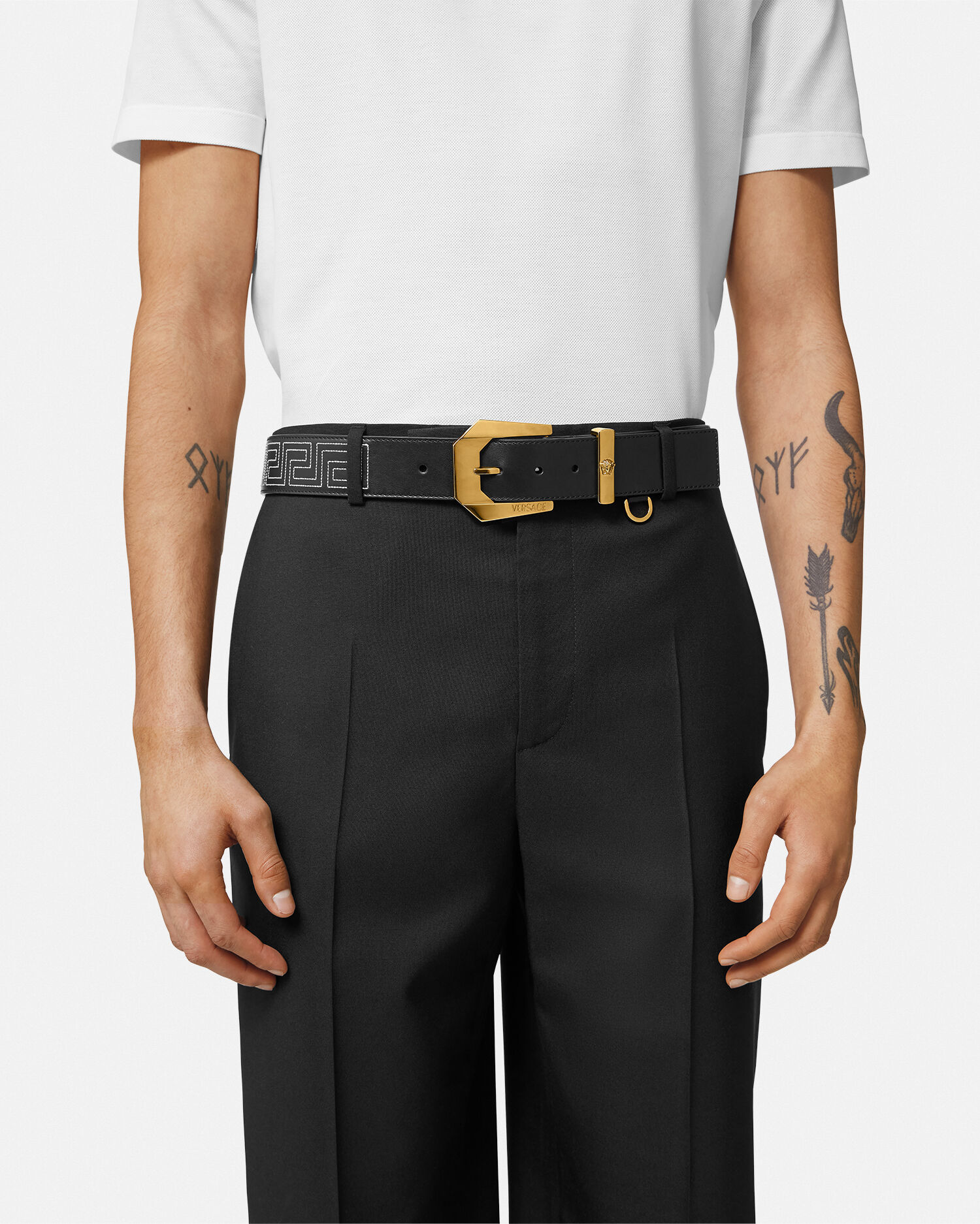 Greca shop leather belt