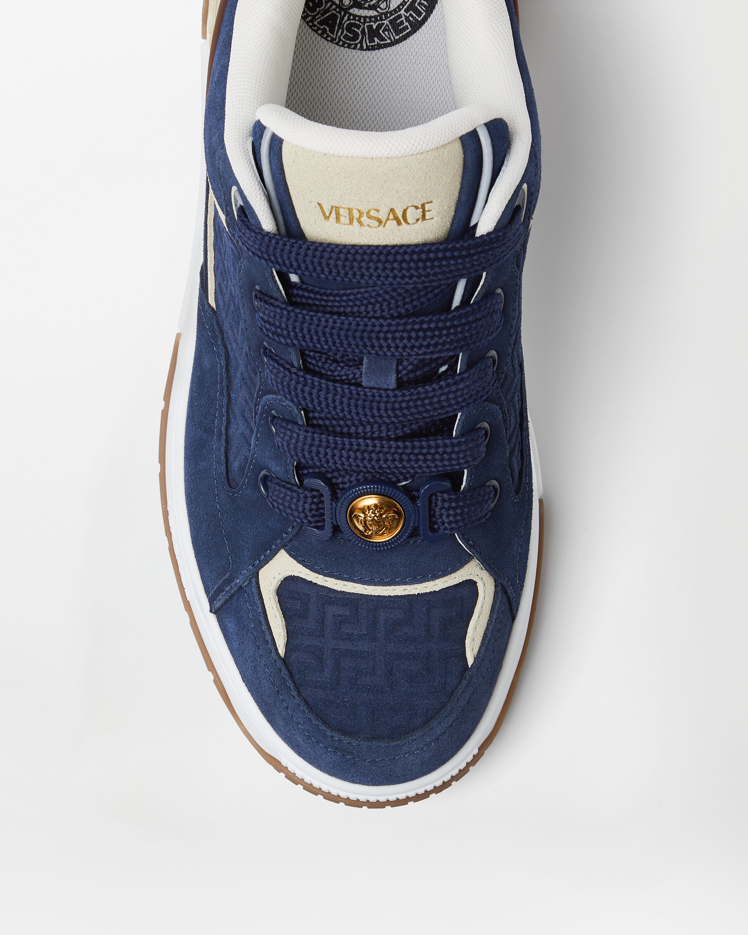 Biggie Basket Suede Sneakers Blue | VERSACE