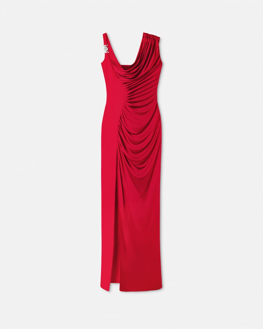 Viscose-Jersey Draped Gown Red 1