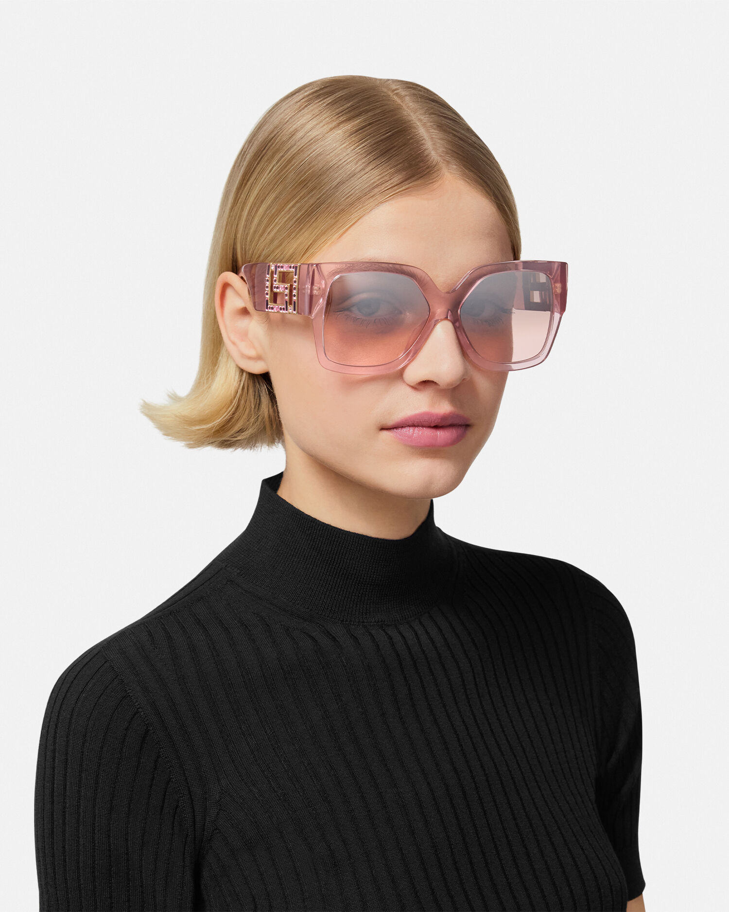 Greca Sunglasses Pink VERSACE US