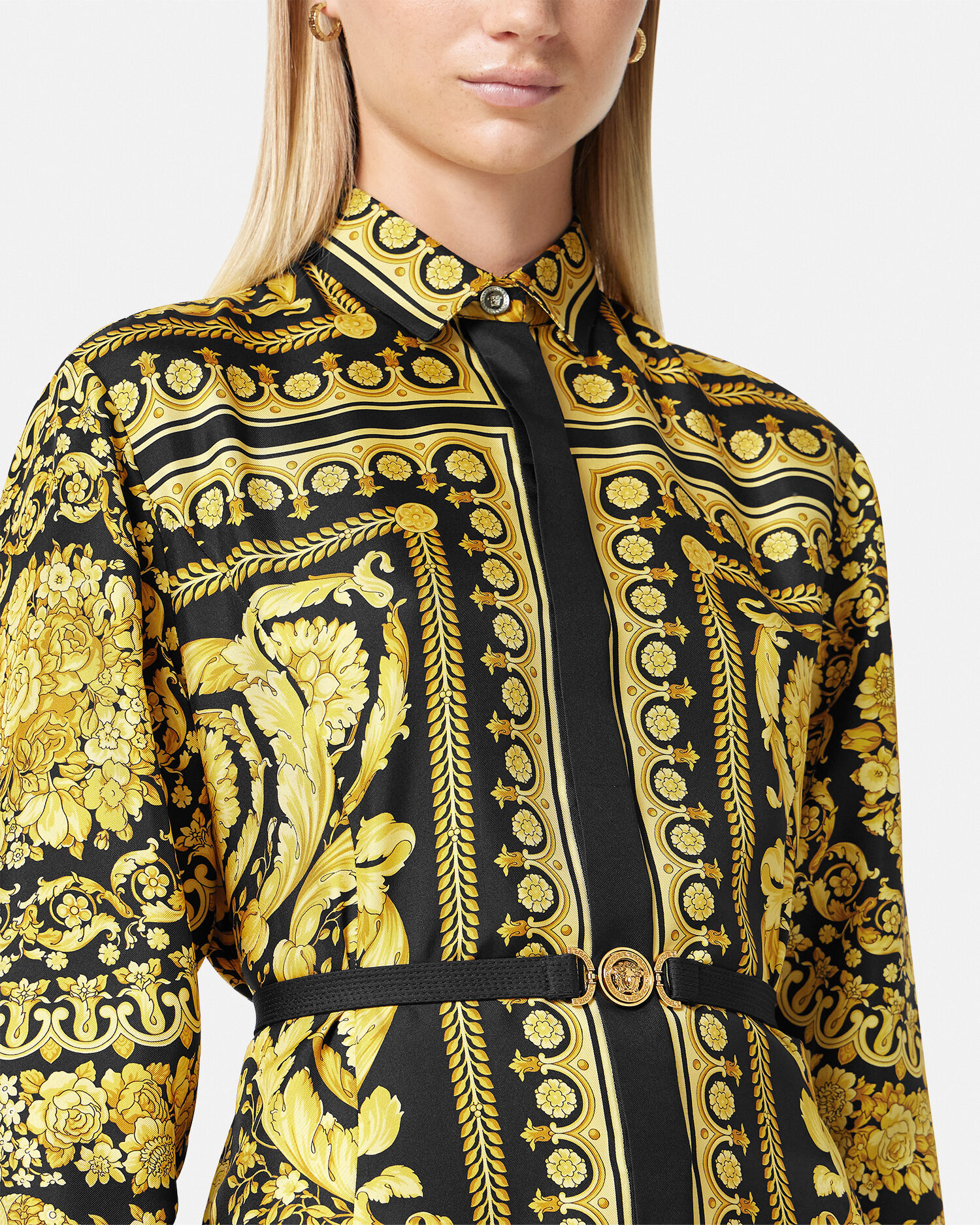 Barocco Silk Shirt Mini Dress