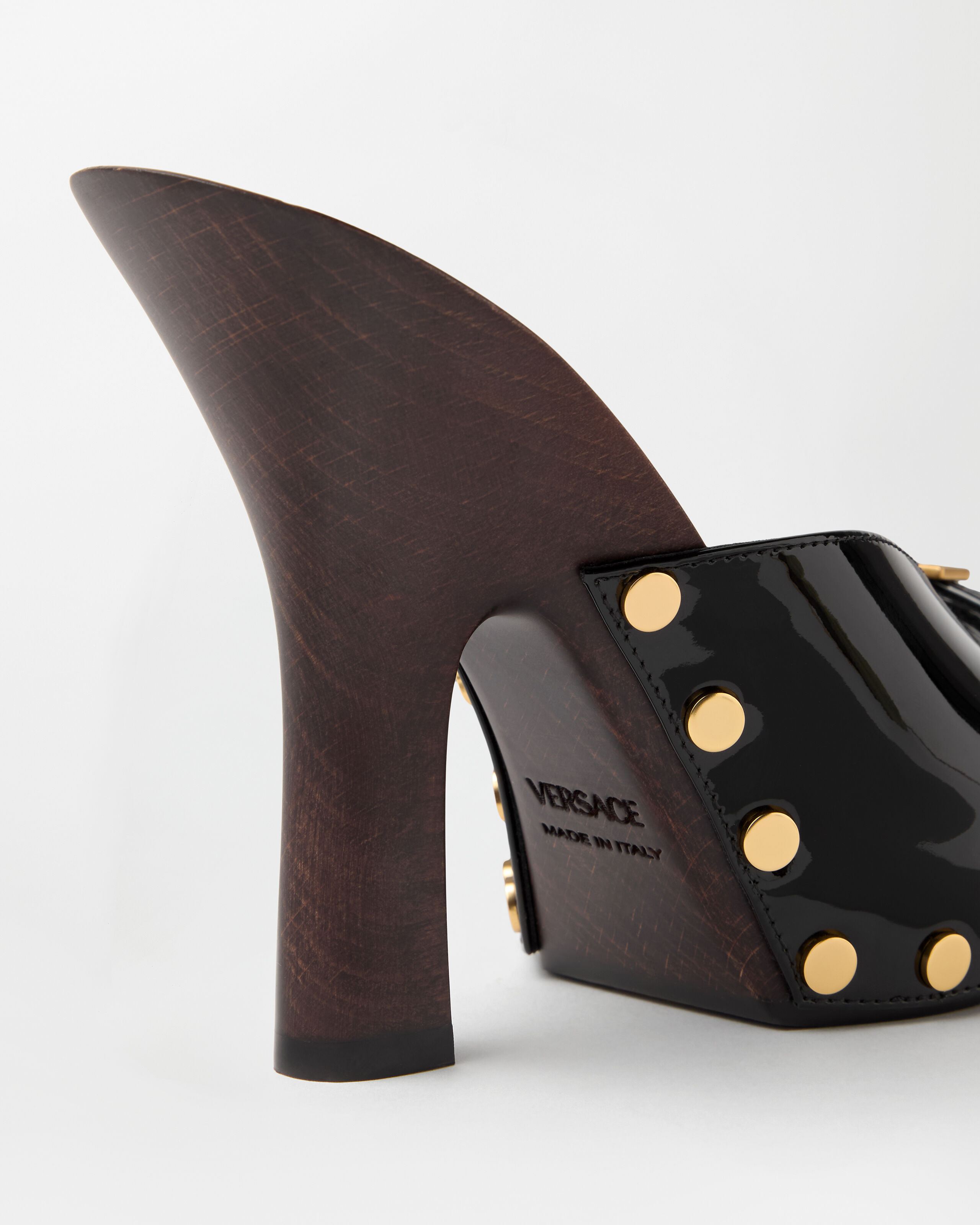 Sassi Patent Clogs 105 mm Black | VERSACE US