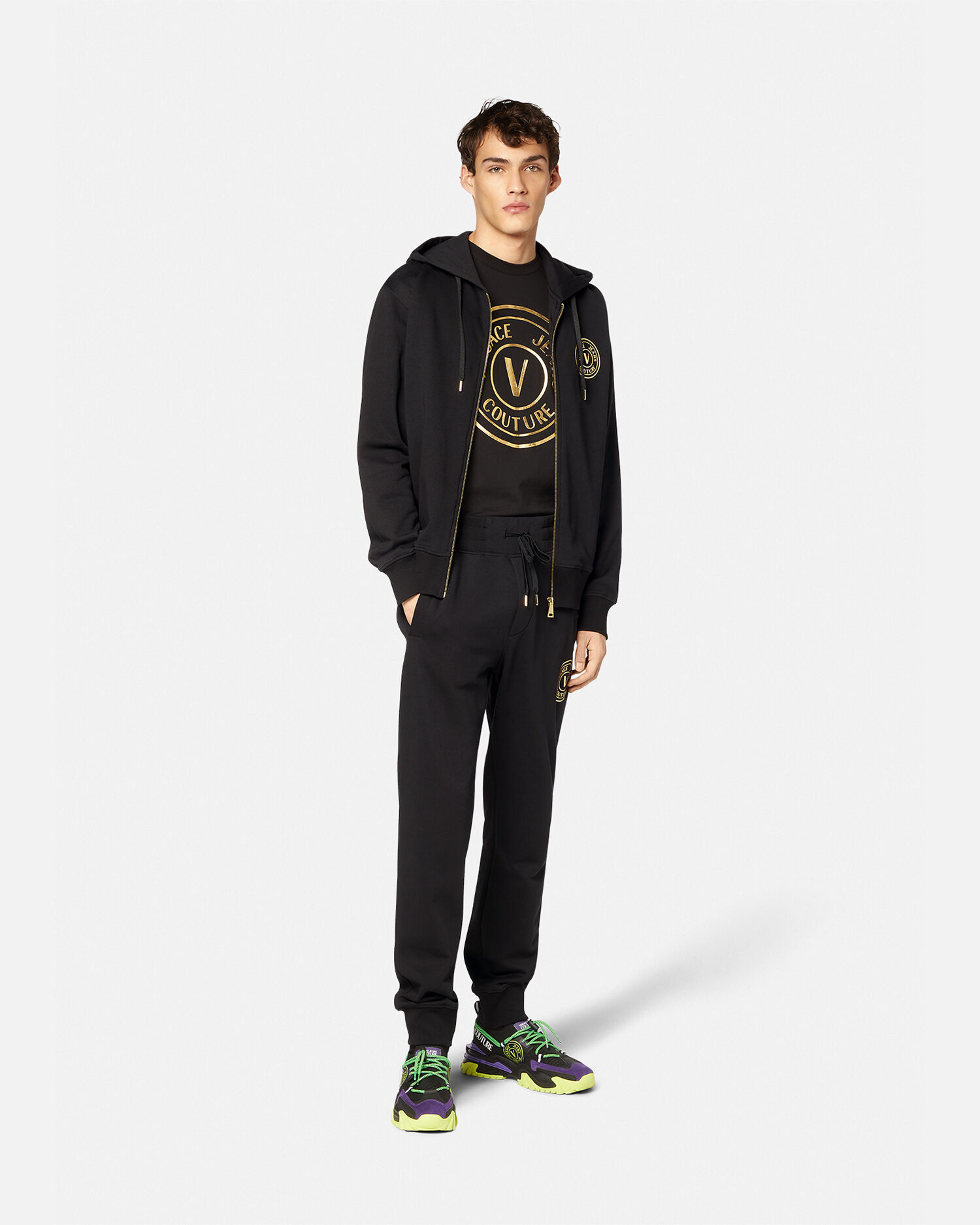 Black and discount gold versace tracksuit