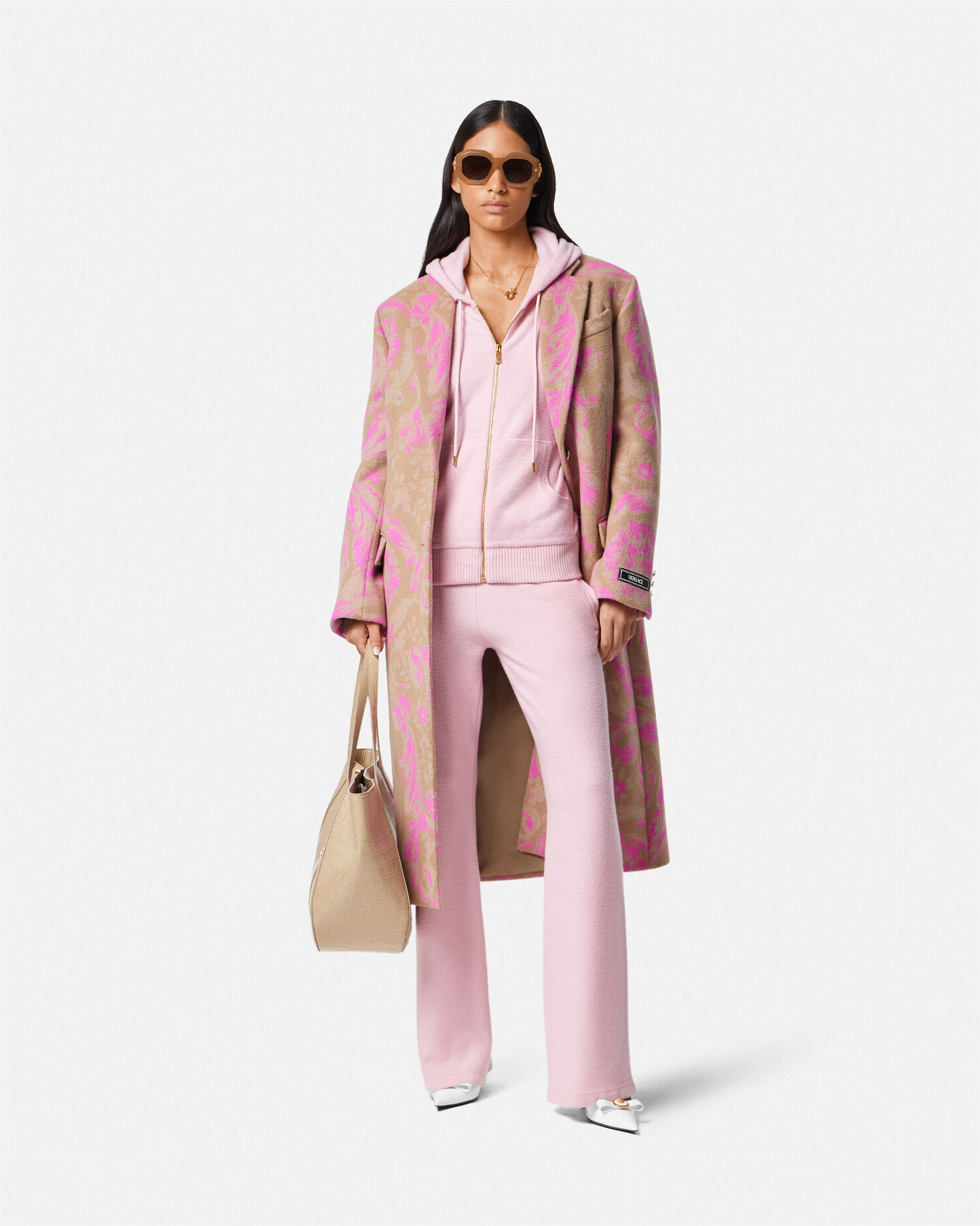 Pink versace hoodie sales
