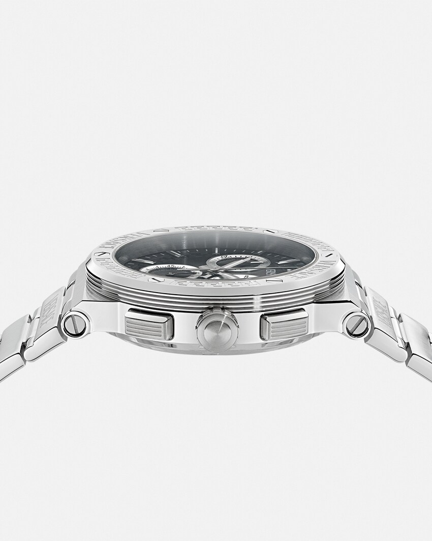 ساعة Greca Logo Chrono أسود 3