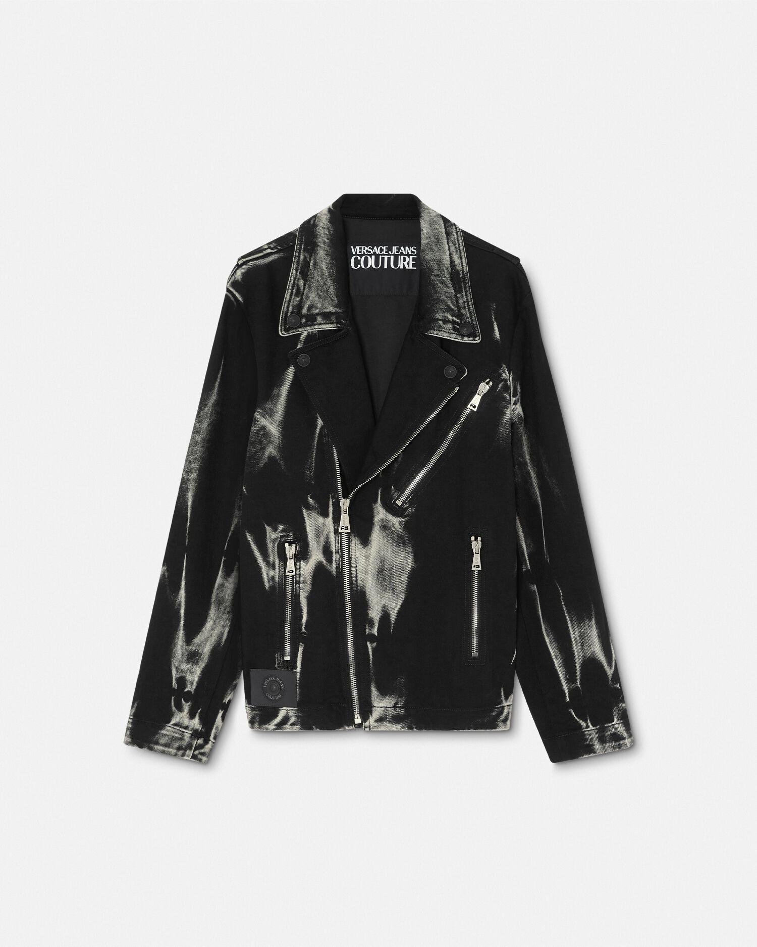 V-Emblem Denim Biker Jacket | VERSACE