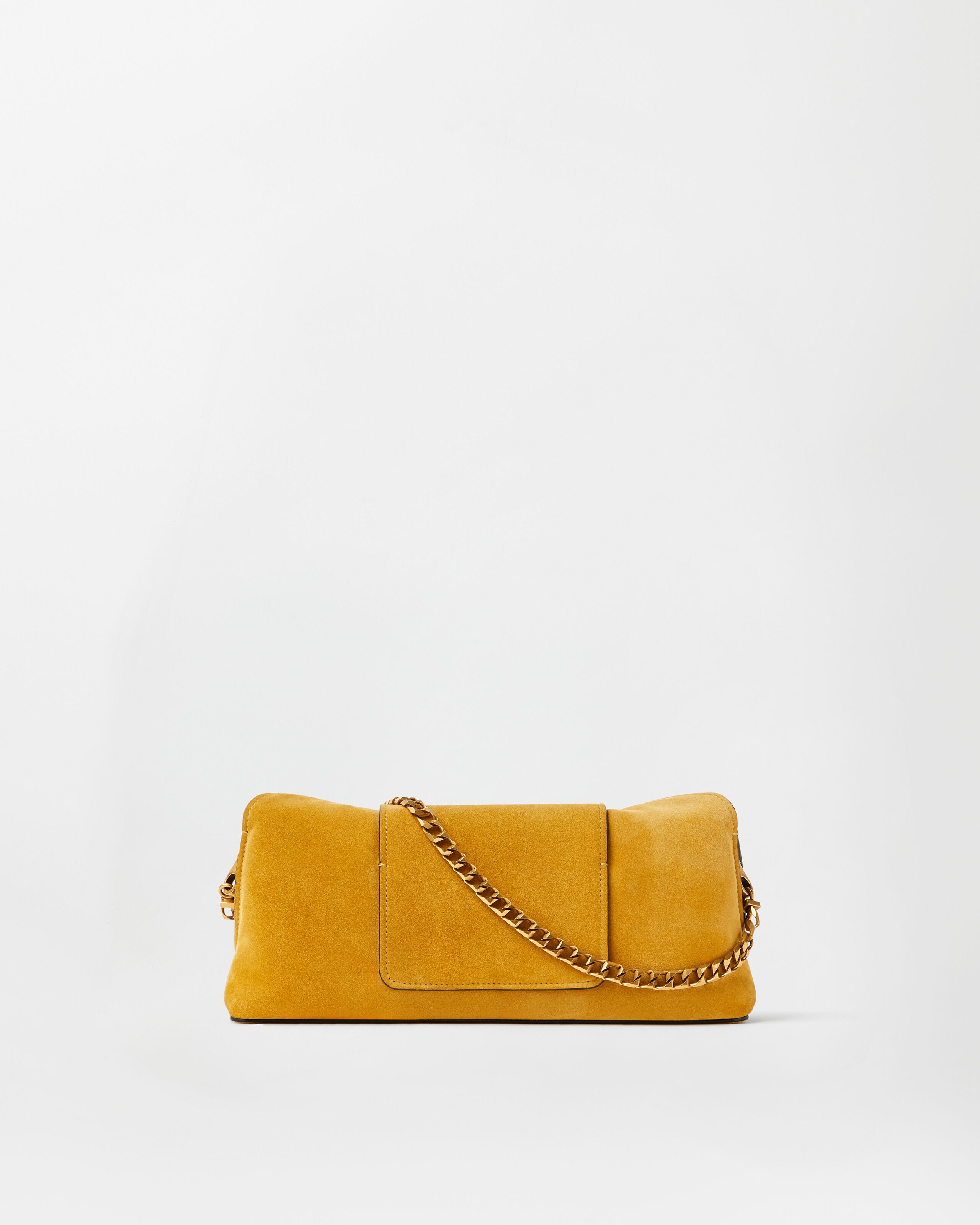 Vivian Suede Clutch Yellow | VERSACE