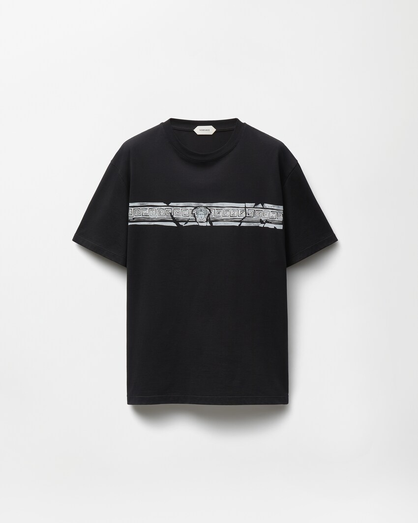 Printed Cotton-Jersey Regular T-Shirt Black 1
