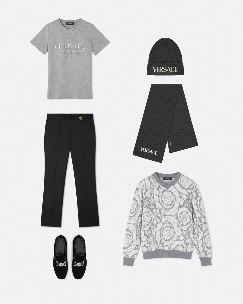 Kids Wool-Blend Tapered Pants Black 2