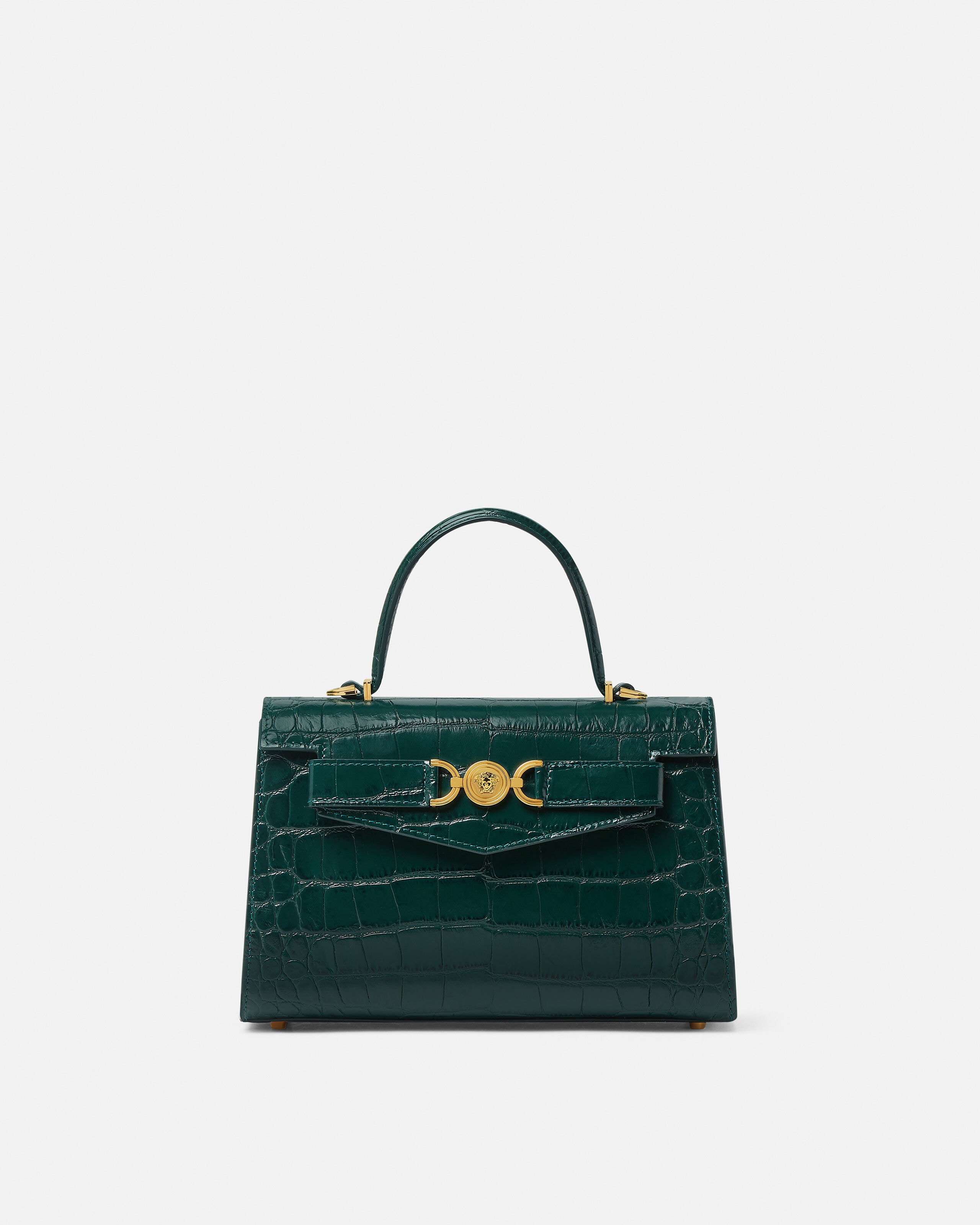 Medusa '95 Croc-Effect Top-Handle Green | VERSACE US