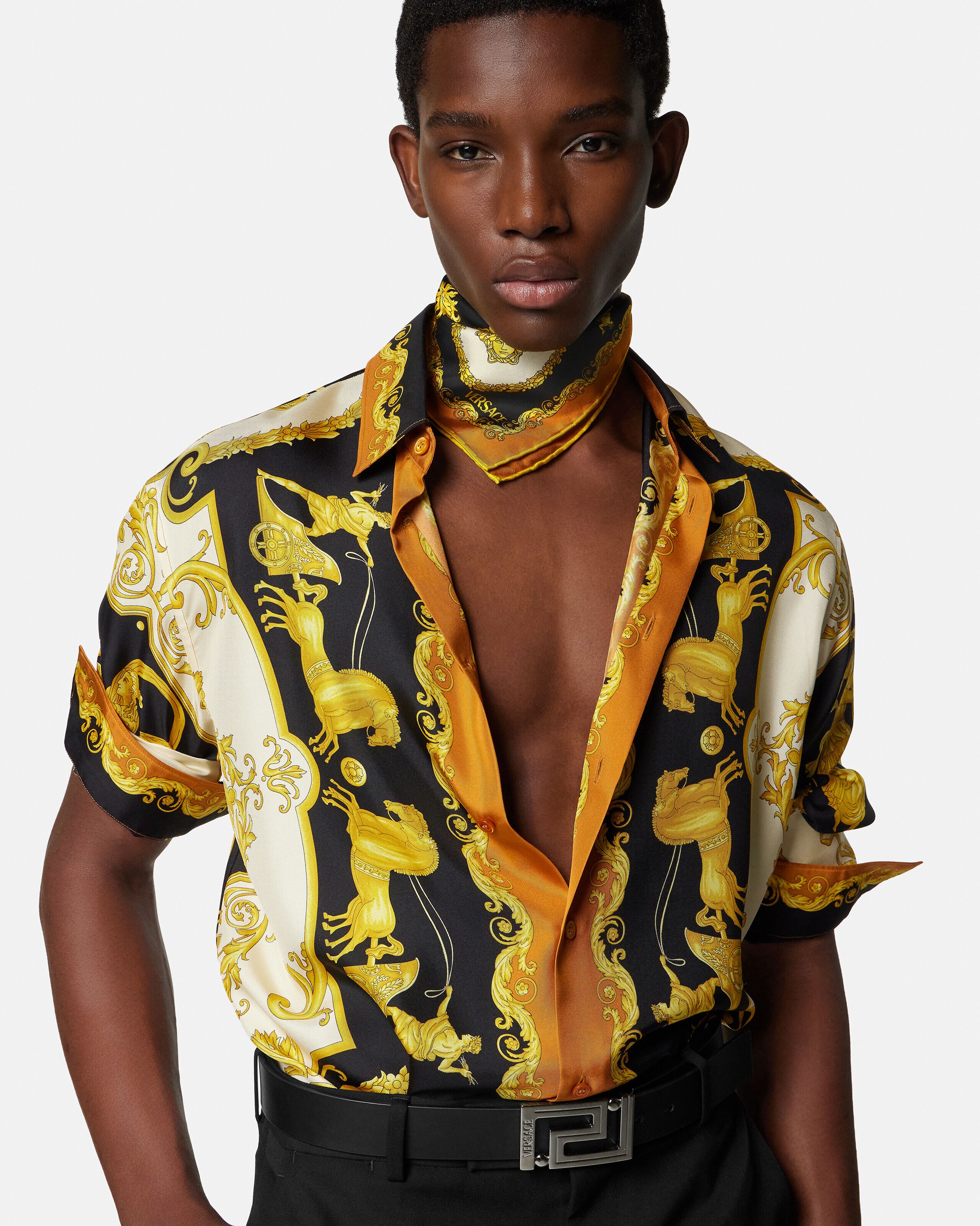 Printed Silk Twill Foulard 45 cm