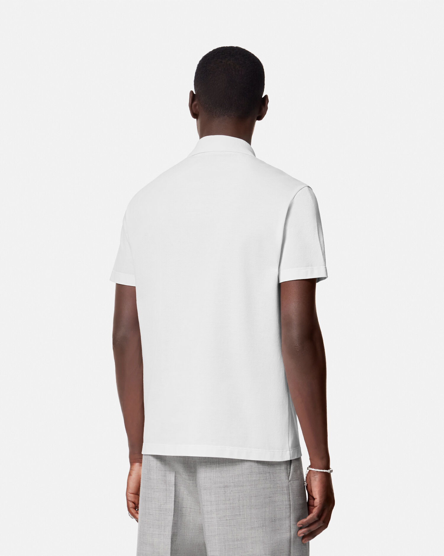 90s Vintage Logo Polo Shirt White VERSACE