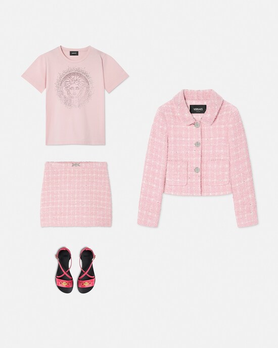 Kids Tweed A-Line Skirt Light Pink 2