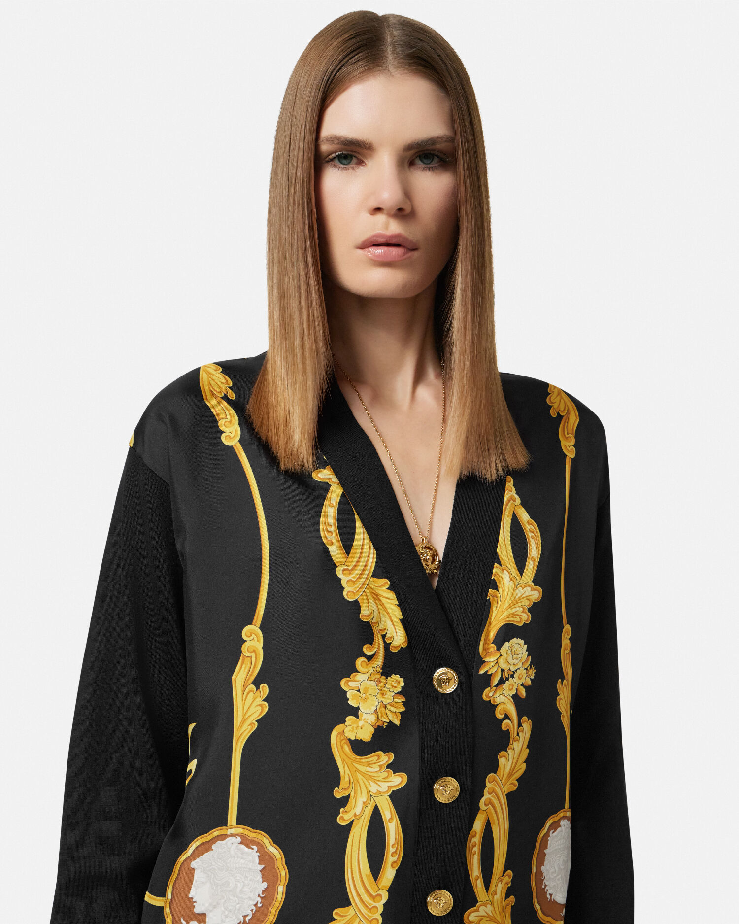 VERSACE カーディガン Cameo Knit Oversized Long Cardigan | VERSACE