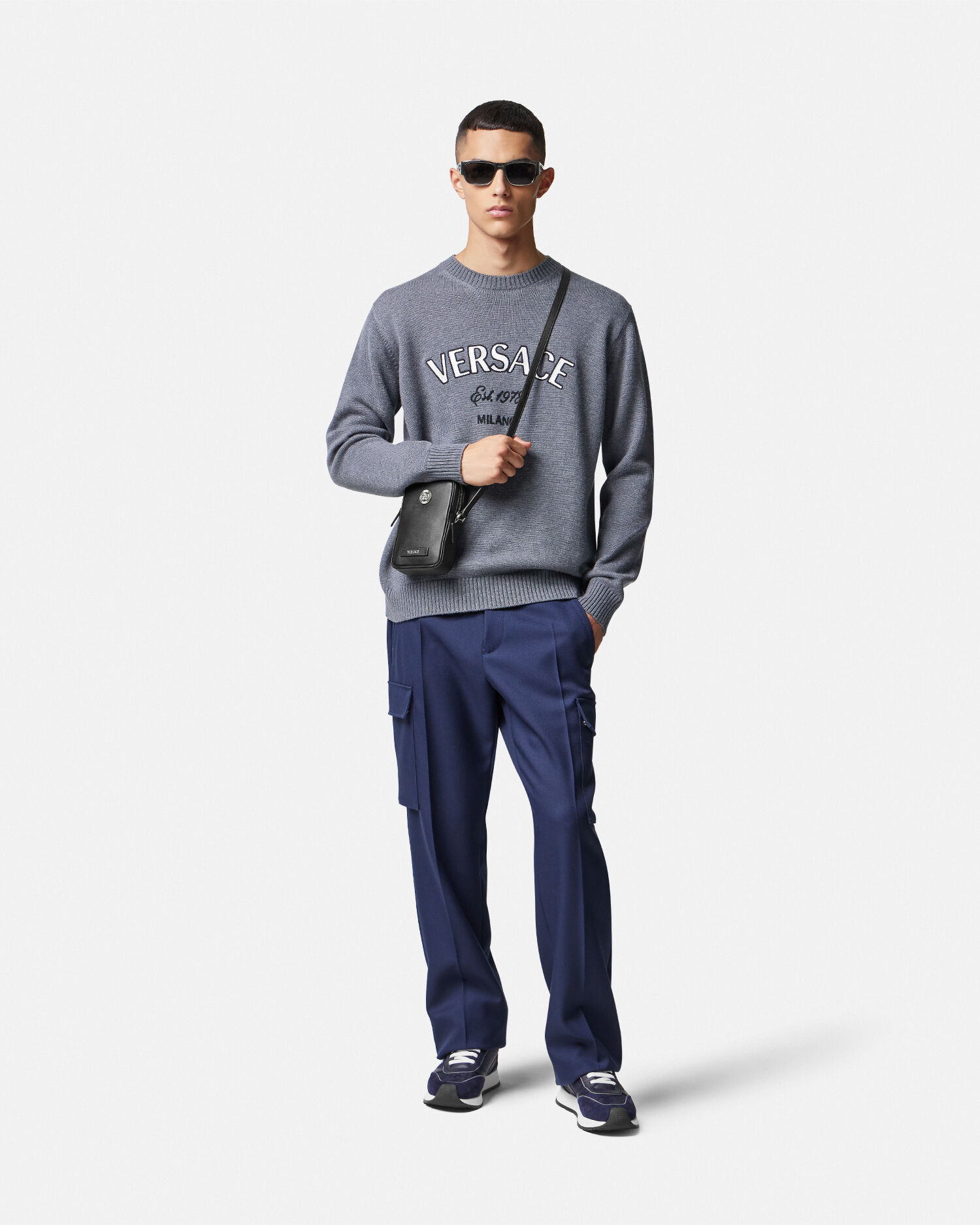 Versace jumper grey hotsell