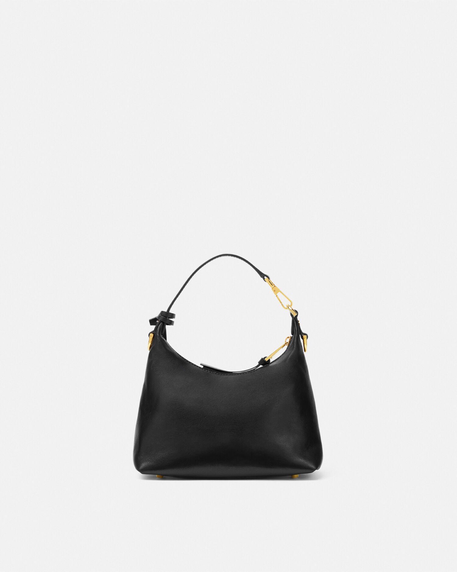 Versace Tag Nappa Hobo Bag Black,Gold | VERSACE US