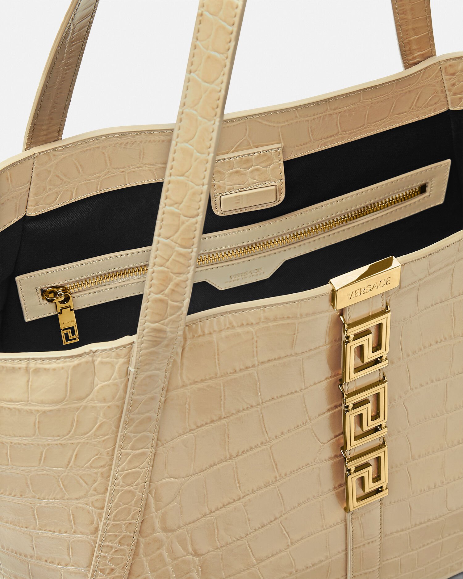 Croc Effect Greca Goddess Large Tote Bag