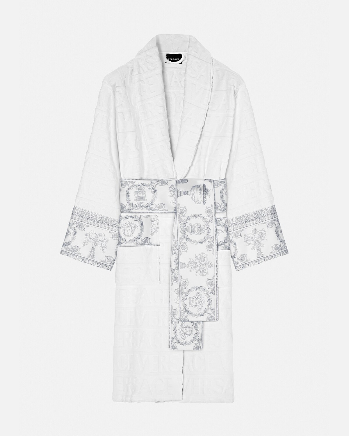 Crystal I ♡ Baroque Bride Bathrobe White,Silver VERSACE UK