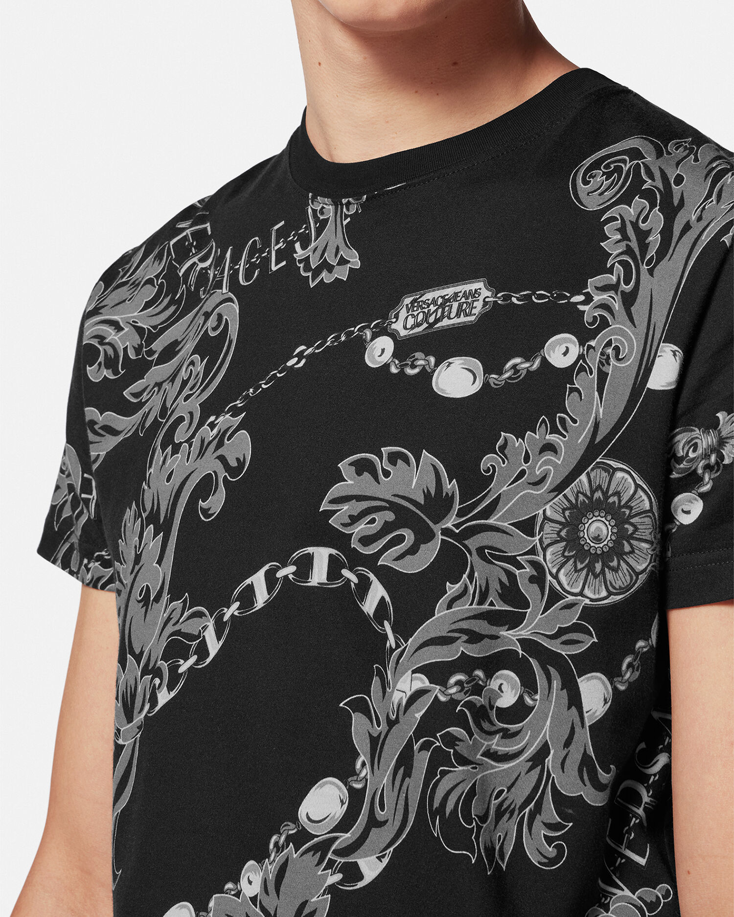 Versace chain hot sale t shirt