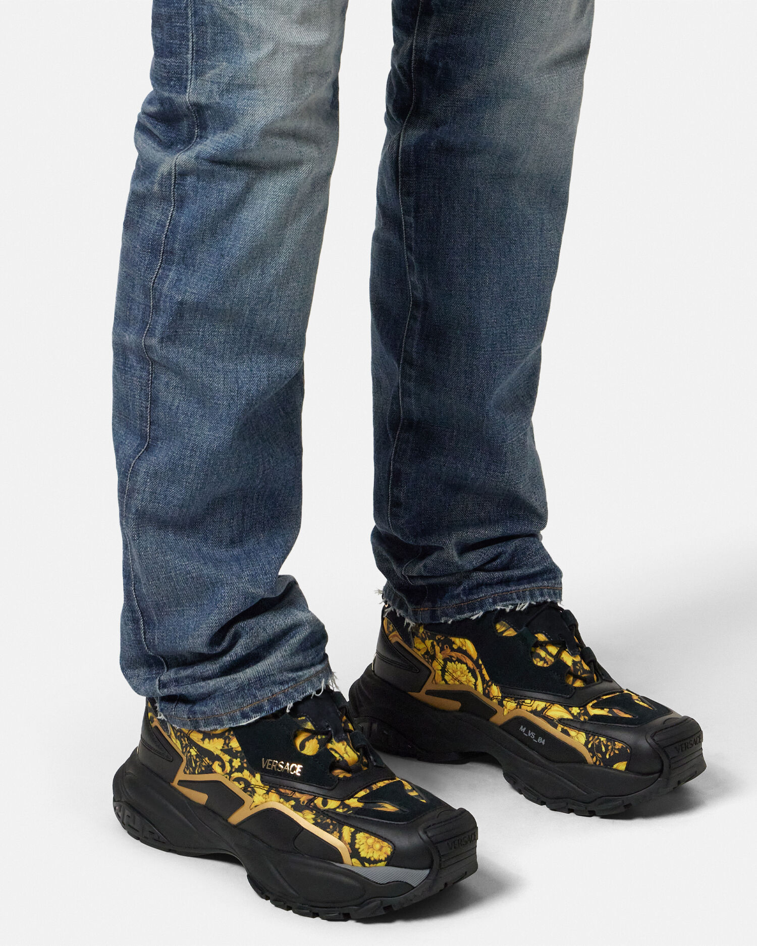 Versace Mercury M_VS_04 Printed Leather Sneakers | VERSACE US