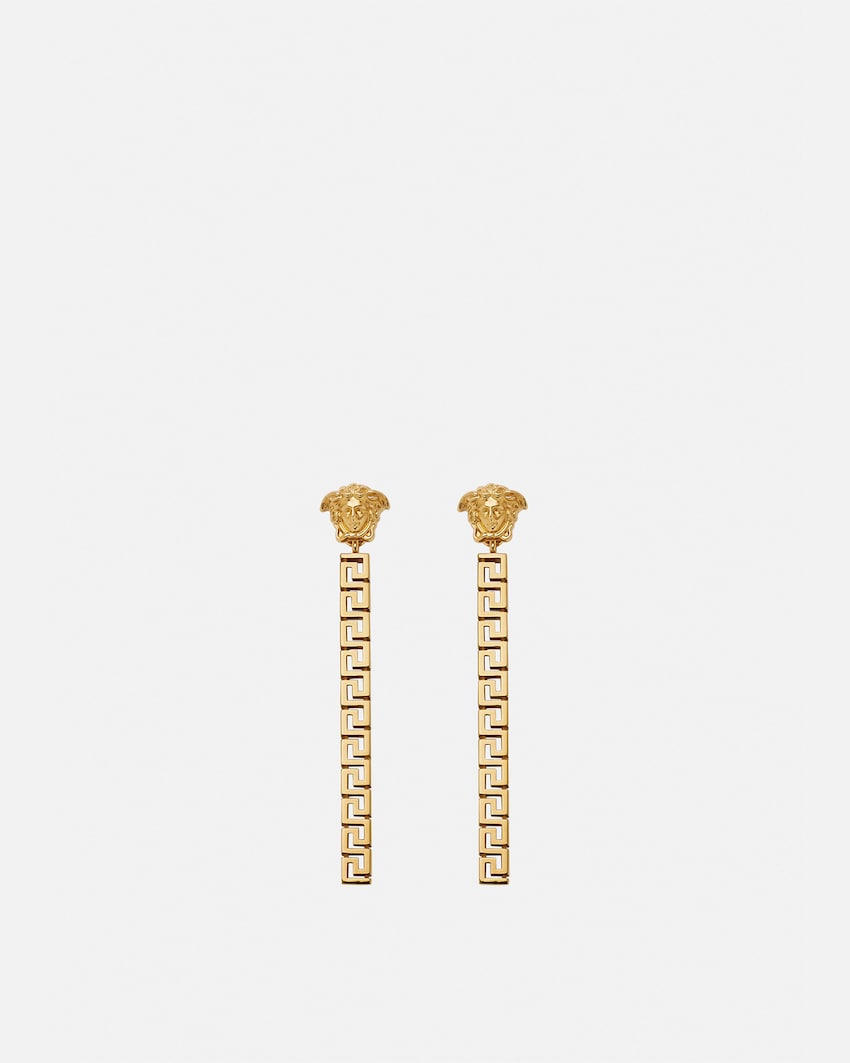 Versace greca and medusa drop earrings Clearance